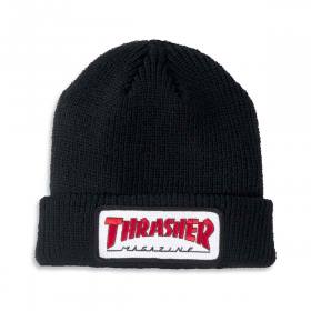 Thrasher Outlined Logo Patch Cuff Beanie - Black