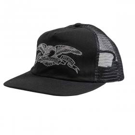 Antihero Basic Eagle Low-Profile Mesh Trucker Hat - Black/Charcoal