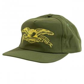 Antihero Basic Eagle Snapback Hat - Olive/Yellow