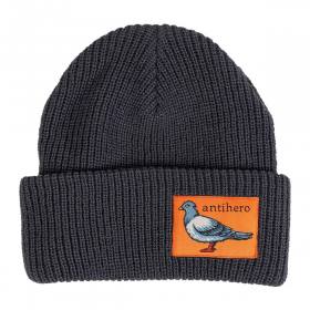 Antihero Lil Pigeon Label Cuff Beanie - Charcoal/Orange