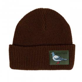 Antihero Lil Pigeon Label Cuff Beanie - Dark Brown/Olive