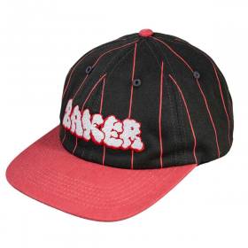 Baker Bubble Pin Snapback Hat - Red/Black