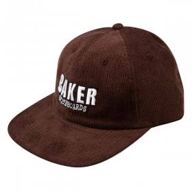 Baker Brand Logo Corduroy Snapback Hat - Brown