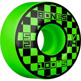 52mm 100a Bones 100s V4 Wide OG Wheels - Green Block Party