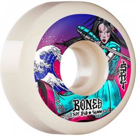 56mm 104a Bones SPF P5 Sidecut Sky Brown Warrior Pro Wheels - White