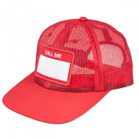 Call Me 917 Hello My Name Is All Mesh Trucker Hat - Red