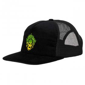 Creature Bonehead Flame Mid Profile Mesh Trucker Hat - Black