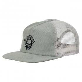 Creature Bonehead Flame Mid Profile Mesh Trucker Hat - Grey