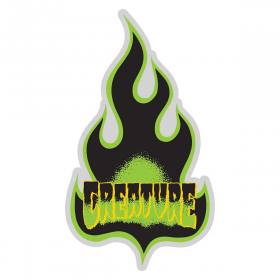 Creature Logo Flame Clear Mylar Sticker - Assorted Colors 3.5" x 6.25"