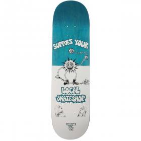 8.25x32 Deluxe Support Your Local Skateshop Deck - Blue Stain