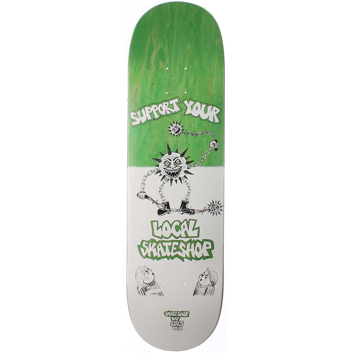 vriendelijk agitatie Milieuactivist Deluxe Support Your Local Skateshop Skateboard Deck - Green Stain 8.06x31.8  | SoCal Skateshop