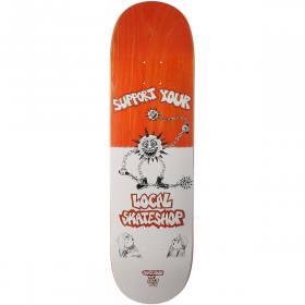 8.5x31.8 Deluxe Support Your Local Skateshop Deck - Orange Stain