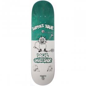 8.25x32 Deluxe Support Your Local Skateshop Deck - Teal Stain