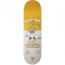 8.06x31.8 Deluxe Support Your Local Skateshop Deck - Yellow Stain
