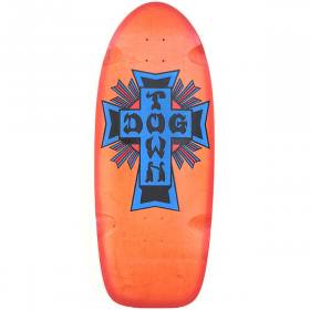 11.875x30.75 Dogtown Big Cross Rider Deck - Orange/Red Fade/Blue Flake Cross