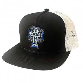 Dogtown Blue Cross Patch Mesh Trucker Hat - Black/White