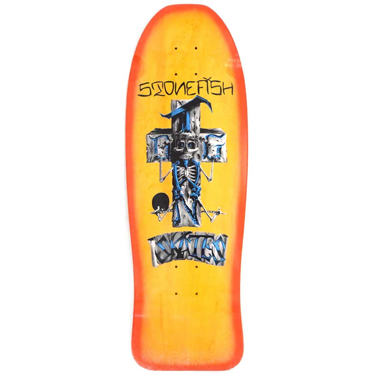Dogtown Stonefish Re-Issue Skateboard Deck - Yellow Stain/Orange