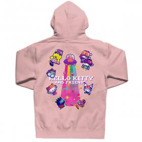 Girl Sanrio Kawaii Arcade Friends Pullover Hoodie - Dusty Pink