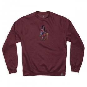 Girl Cherry Crewneck Sweatshirt - Maroon