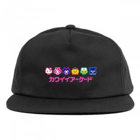 Girl Sanrio Kawaii Arcade Snapback Hat - Black