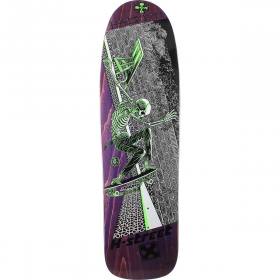 9.5x34 H-Street x Deathbox Dave Hackett Slash XL Shaped Deck - Purple Stain/Green