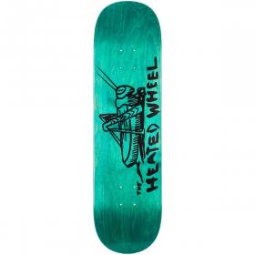 8.25x32.25 The Heated Wheel Grasshopper Team Deck - Teal Stain