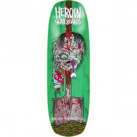 9.9x31.75 Heroin Double Shovel Helmet Shaped Deck - Green Stain