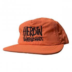 Heroin Script Nylon Snapback Hat- Orange