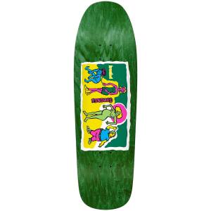 9.81x32.06 Krooked Gonz Family Affair Shaped Deck - Green Stain