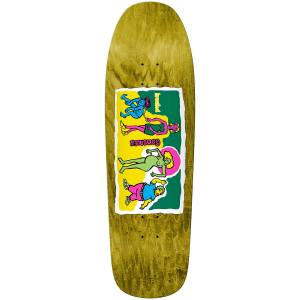 9.81x32.06 Krooked Gonz Family Affair Shaped Deck - Yellow Stain