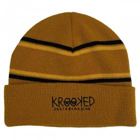Krooked Krooked Eyes Cuff Beanie - Natural/Gold/Black