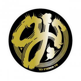 OJ Wheels Brush Logo Foil Sticker - Gold 3.5"