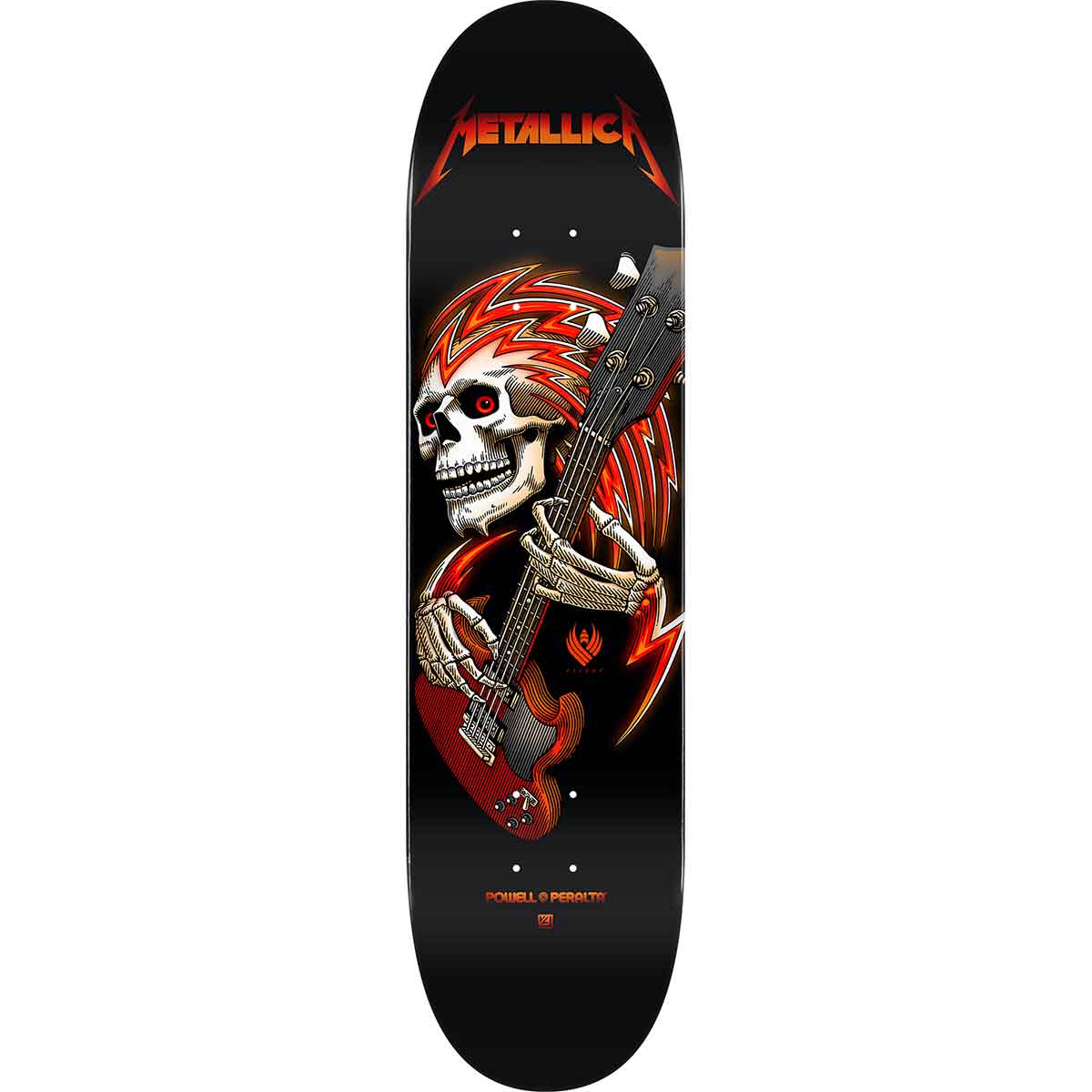 Powell Peralta Metallica Collab Flight 243 Skateboard Deck Black 8.25x31.95 | SoCal Skateshop