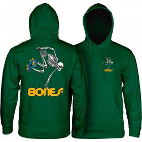 Powell Peralta Skateboarding Skeleton Mid-Weight Pullover Hoodie - Forest Green