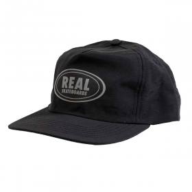 Real Oval Snapback Hat - Black/Reflective