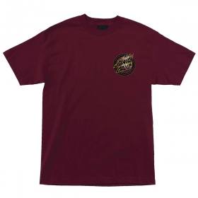 Santa Cruz Holo Flame Dot T-Shirt - Burgundy