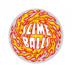 Slime Balls SB Logo Flame Clear Mylar Sticker - Red/Yellow 3.5"