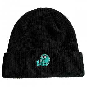 Snot Wheels Co Booger Logo Embroidered Cuff Beanie - Black