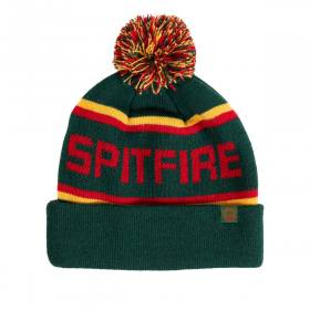 Spitfire Wheels Classic 87 Fill Pom Beanie - Dark Green/Gold/Red