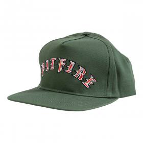 Spitfire Wheels Old E Arch Snapback Hat - Olive/Red