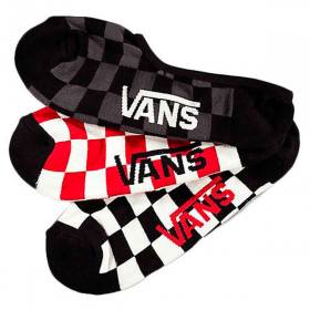 Vans Classic Super No Show Socks 3-Pack - Check/Multi-Color Size 6.5-9