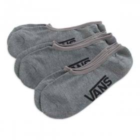 Vans Classic Super No Show Socks 3-Pack - Heather Grey Size 6.5-9