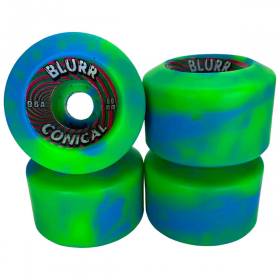 60mm 96a Vision Blurr Re-Issue Wheels - Green/Blue Swirl