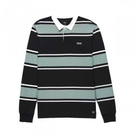 Vans Palmer Long Sleeve Rugby Shirt - Black/Chinois Green