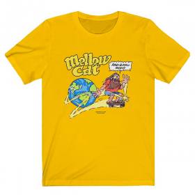 45RPM Vintage Mellow Cat T-Shirt - Yellow