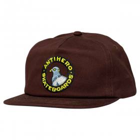 Antihero Pigeon Round Snapback Hat - Brown