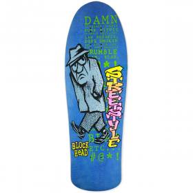 9.75x31 Blockhead Streetsytle 4 Grumpy Man Re-Issue Shaped Deck - Blue Stain