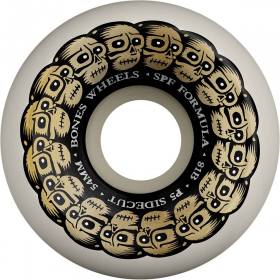 54mm 101a Bones SPF P5 Sidecut Circle Skulls Wheels - White/Gold