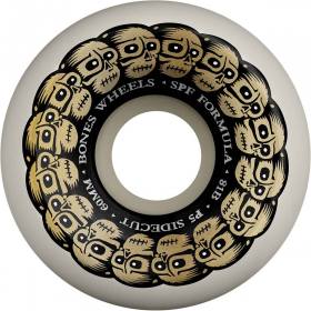 60mm 101a Bones SPF P5 Sidecut Circle Skulls Wheels - White/Gold