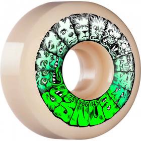 52mm 99a Bones STF V5 Sidecut Weird Wolf Wheels - White/Green